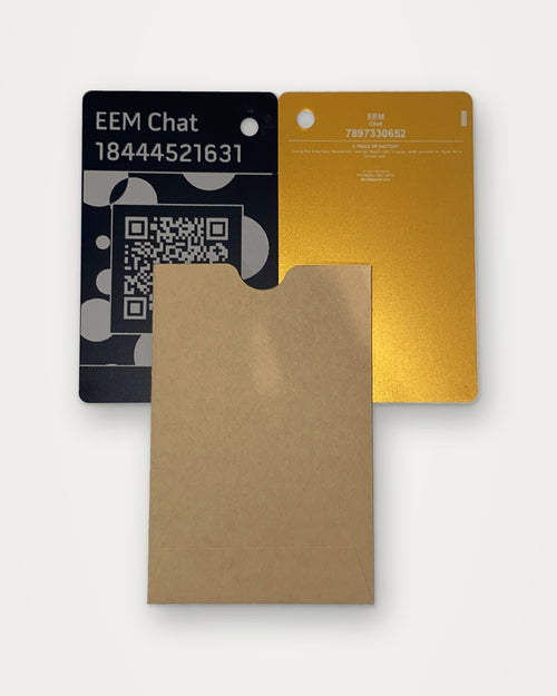EEM key cards with kraft sleeve